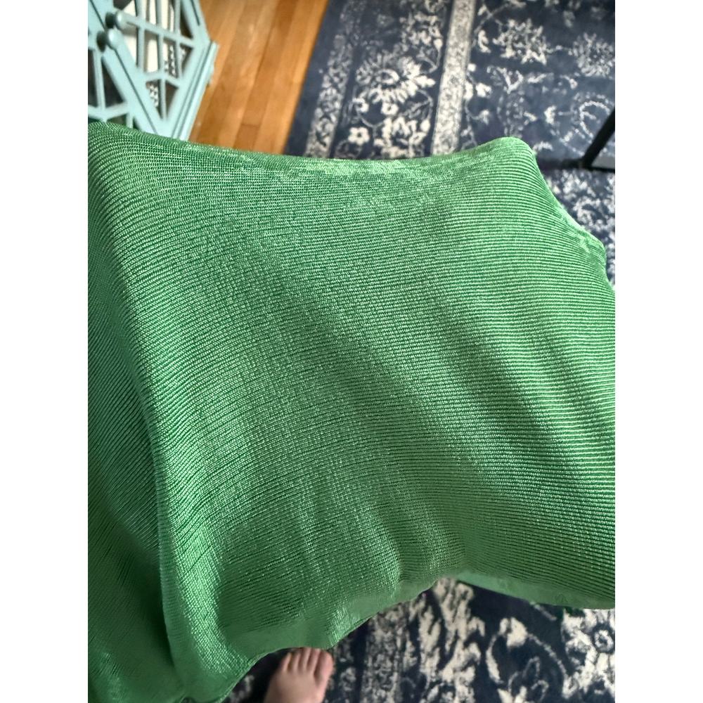 PRETTYLITTLETHINGS Ruched Green Shimmer Cut-Out Tank Dress Sz. 18 - Picture 7 of 9